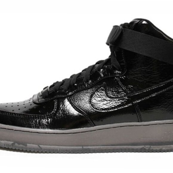 USED - Nike Air Force 1 High Premium Size 10 brand new 2012 Black/Black - Picture 4 of 5